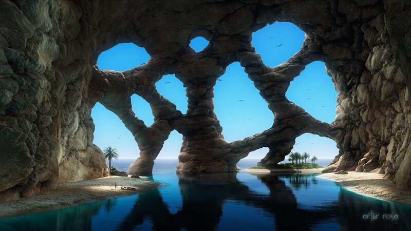 Cave with Rock Arches