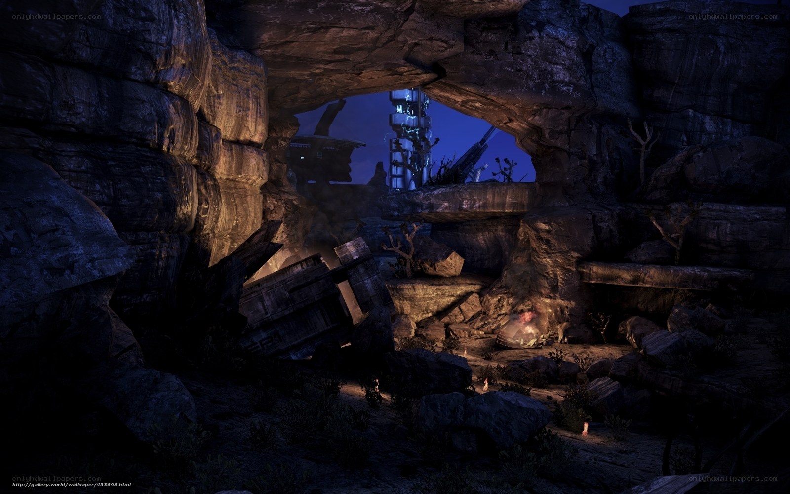 Cave with Ruined Structures