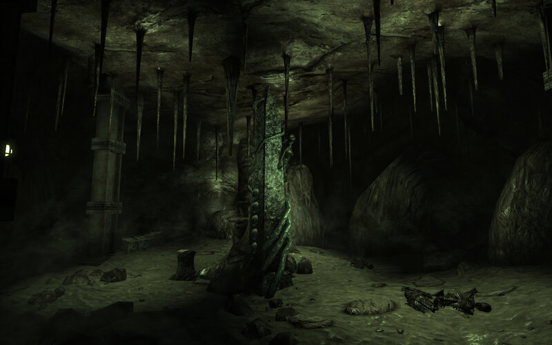 cave with skeletal remains