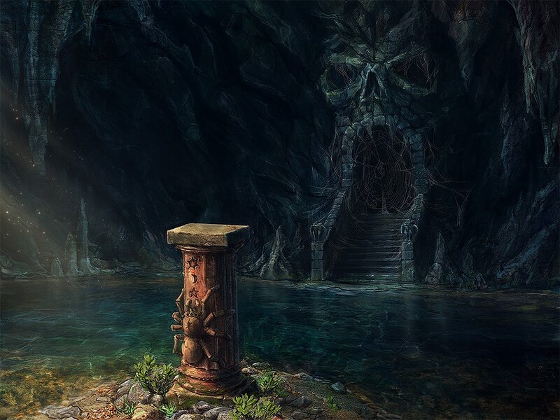 cave with skull entrance
