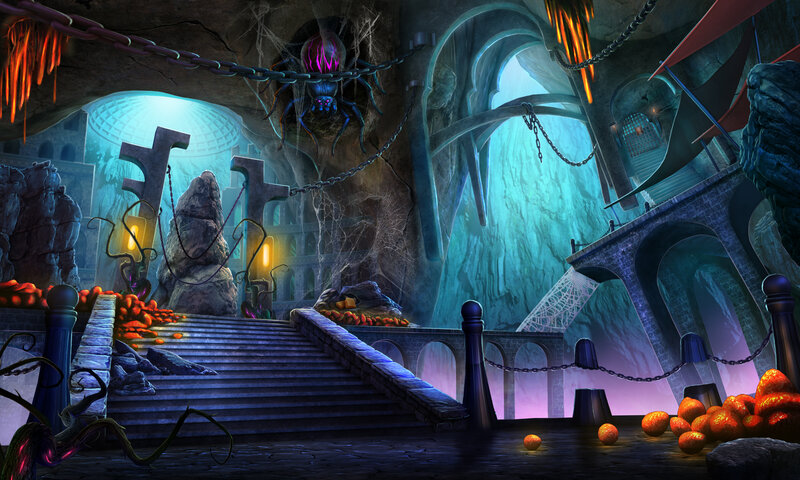 Cave with Spider and Stairs