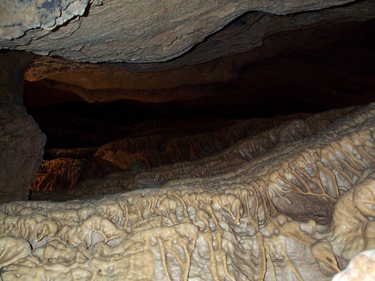 Cave with stalactites and formations