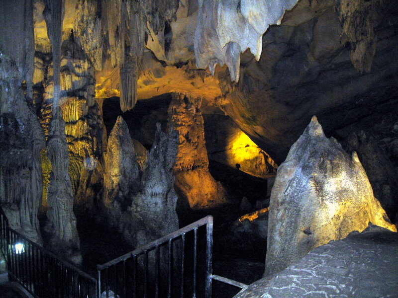 cave with stalactites and stalagmites
