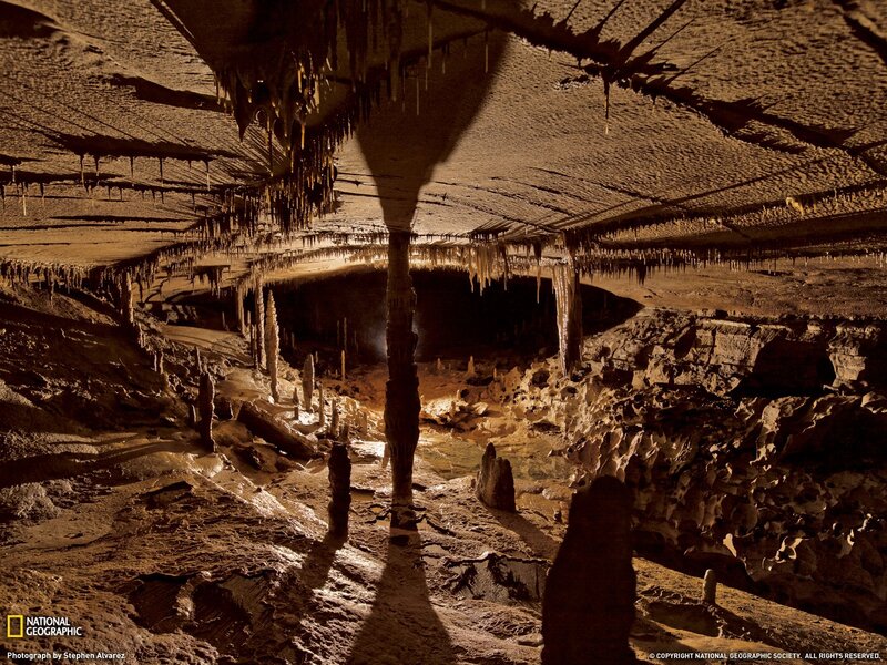 Cave with stalactites and stalagmites