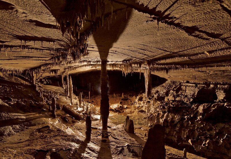 Cave with stalactites and stalagmites