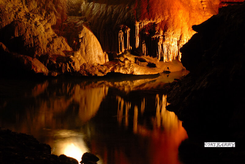 Cave with stalactites and water