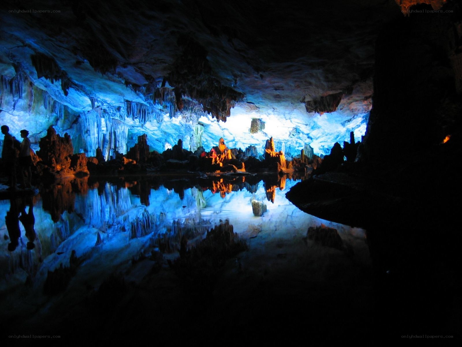 cave with stalactites and water
