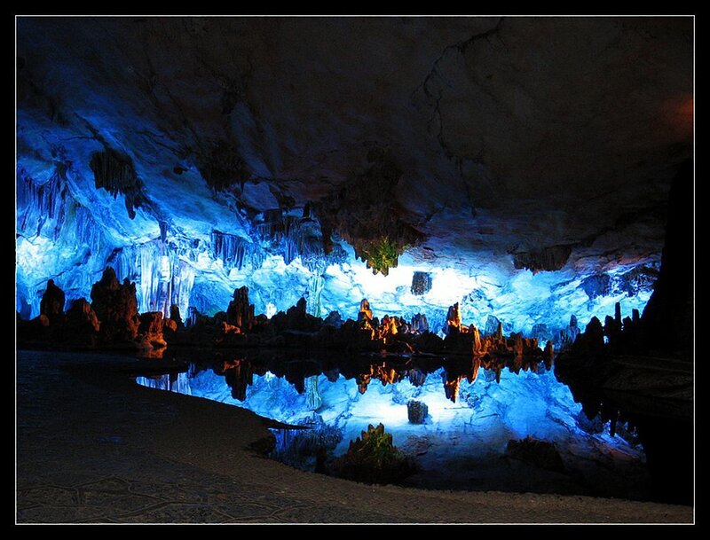 Cave with Stalactites — Blue, Dramatic, Night
