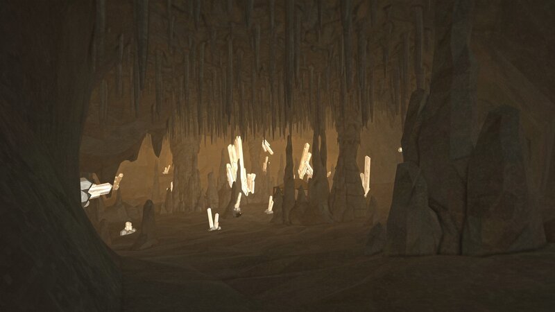 Cave with Stalactites — Brown, Dark, 3d Render
