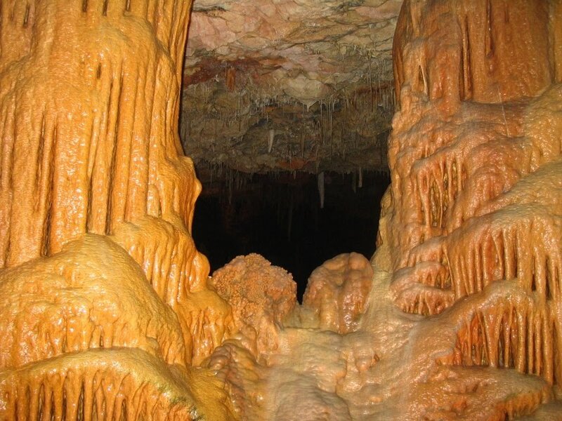 Cave with Stalactites — Brown, Dark, Photograph