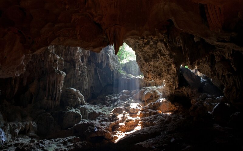 Cave with Stalactites — Brown, Dramatic, Afternoon