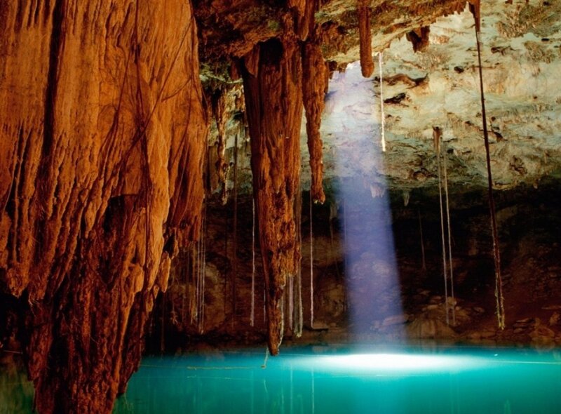 Cave with Stalactites — Brown, Dramatic, Photograph, Pool