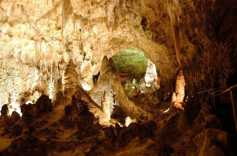 Cave with Stalactites — Brown, Dramatic, Photograph