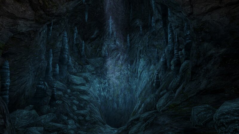 Cave with Stalagmites — Black