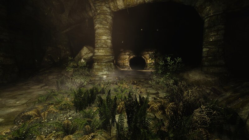 Cave with Stone Pillars