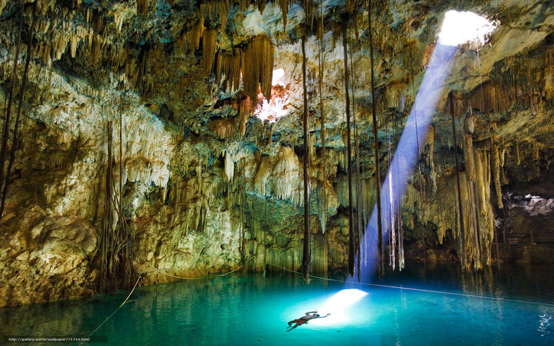Cave with sunlight beam