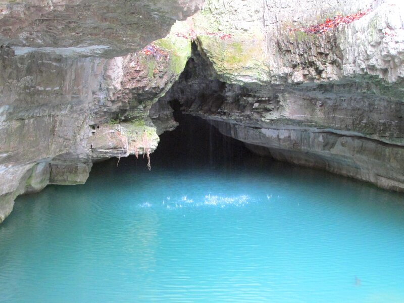 Cave with Turquoise Pool — Blue