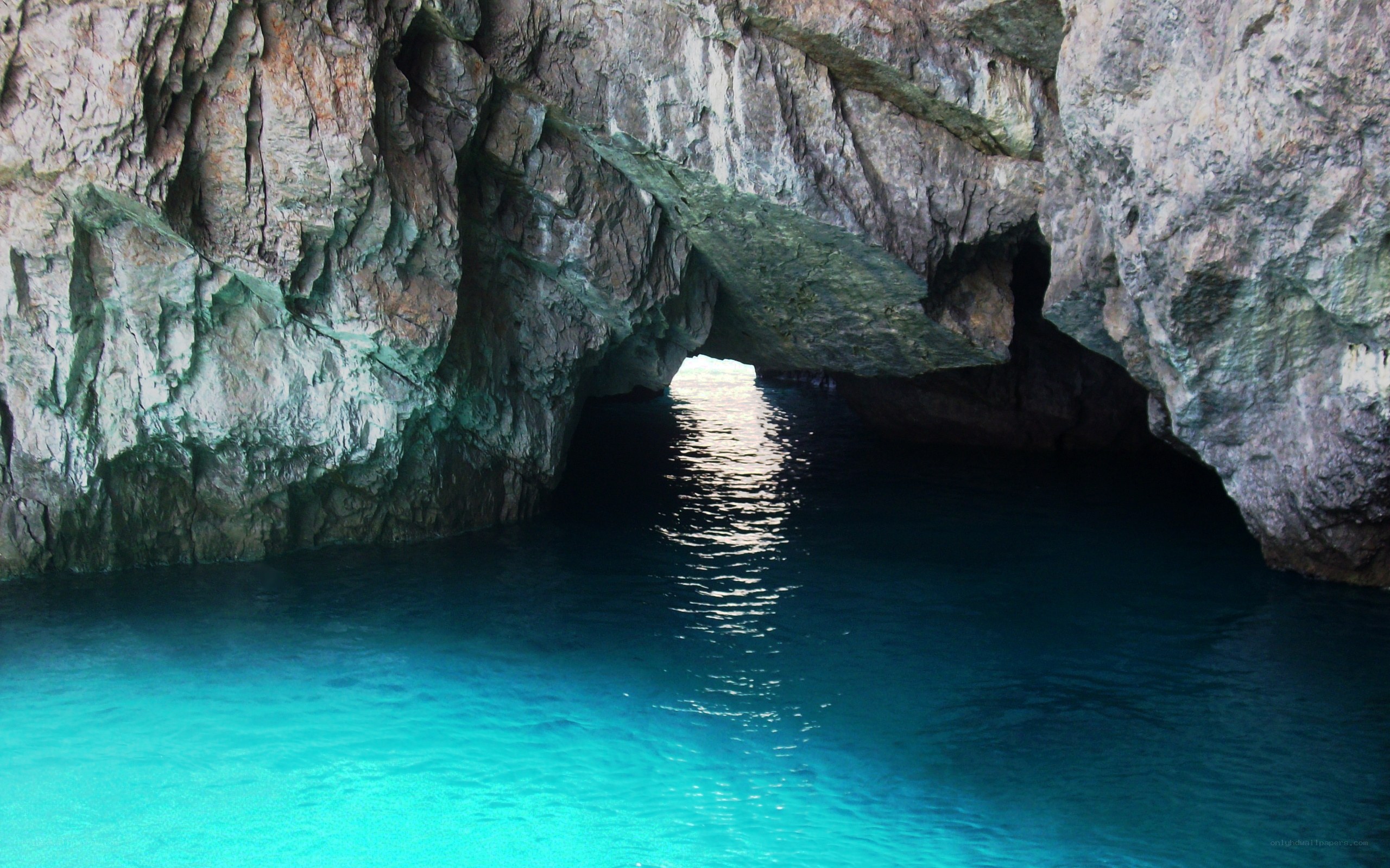 Cave with turquoise water