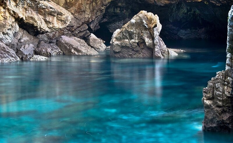 Cave with turquoise water