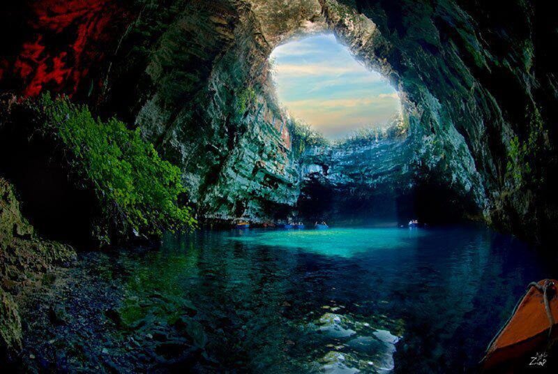 Cave with Turquoise Water — Blue, Dramatic