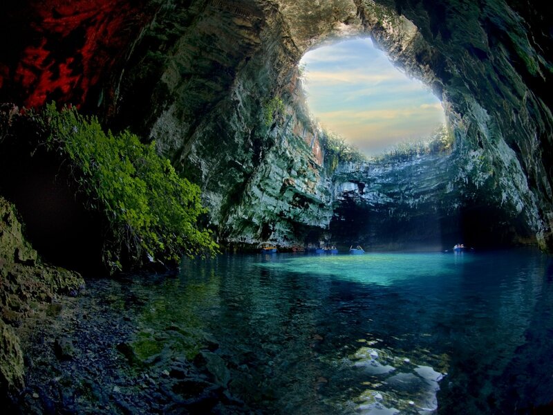 Cave with Turquoise Water — Blue, Serene