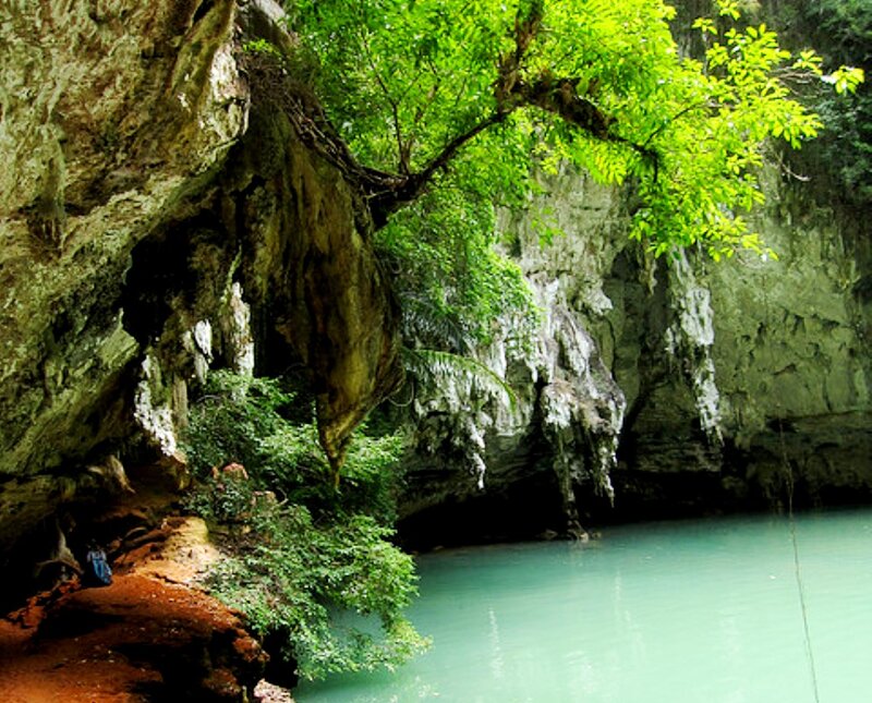 Cave with Turquoise Water — Green
