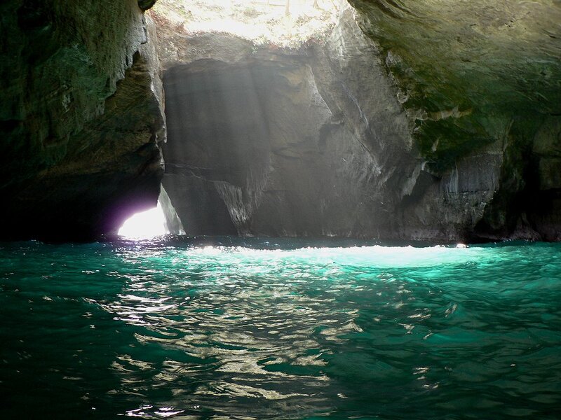 cave with turquoise water