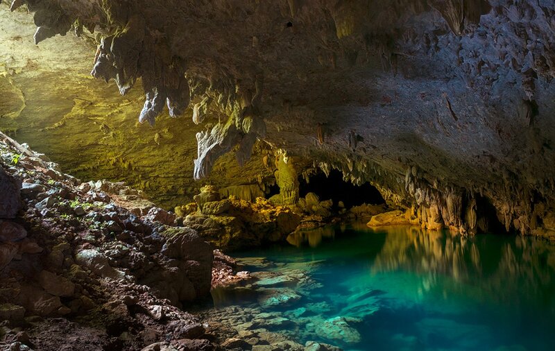 Cave with Underground Lake — Green