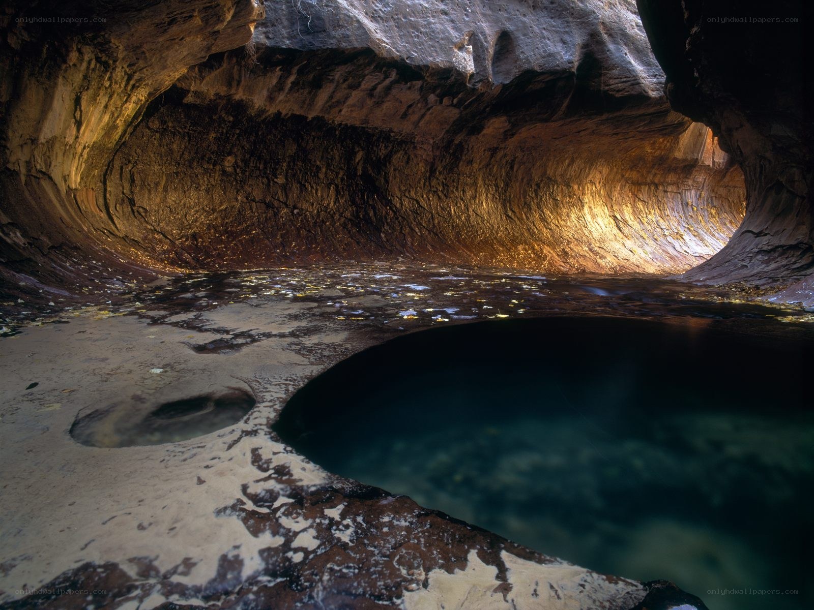 cave with underground pool