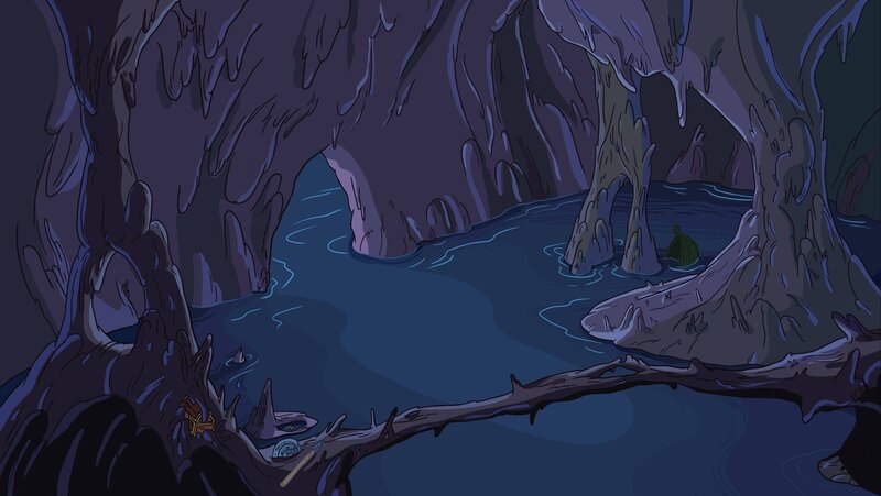 Cave with Underground River — Blue