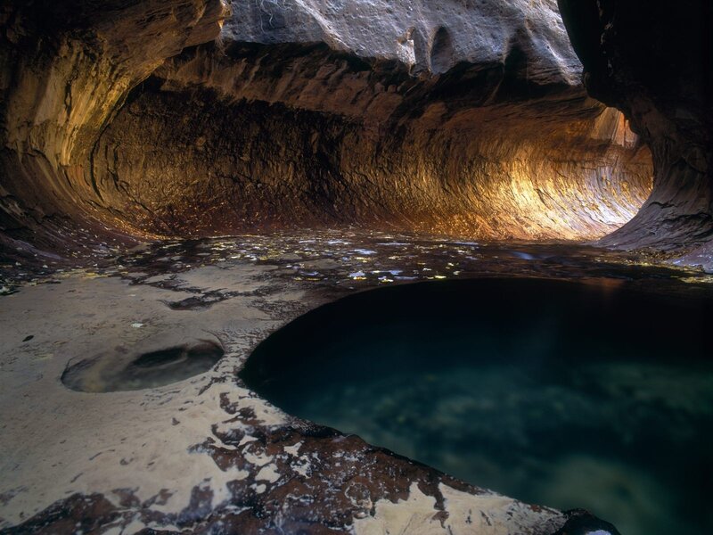 Cave with Water Pool — Brown