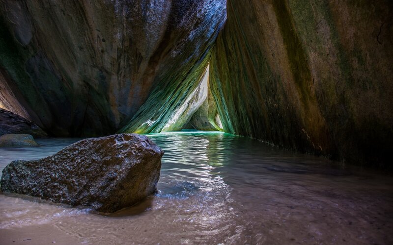 Cave with Water Pool — Green