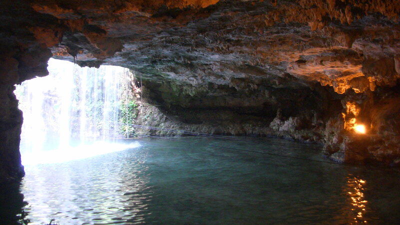 Cave with Waterfall — Brown