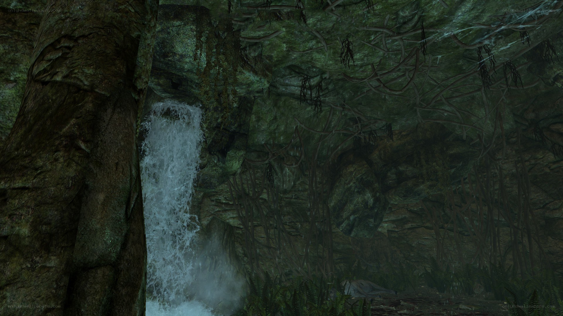 cave with waterfall
