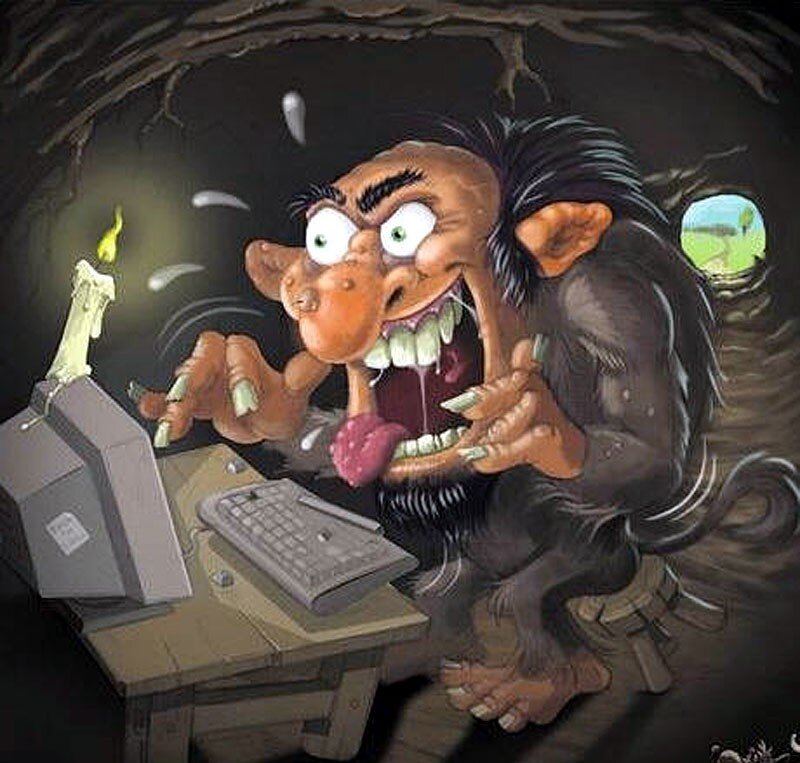 Caveman at Computer