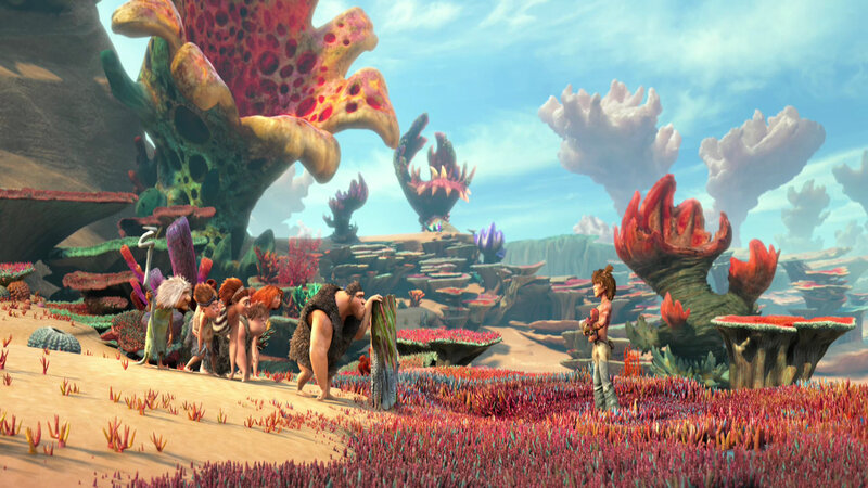 Caveman Group in Alien Landscape