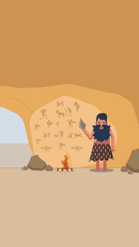 Caveman in Cave