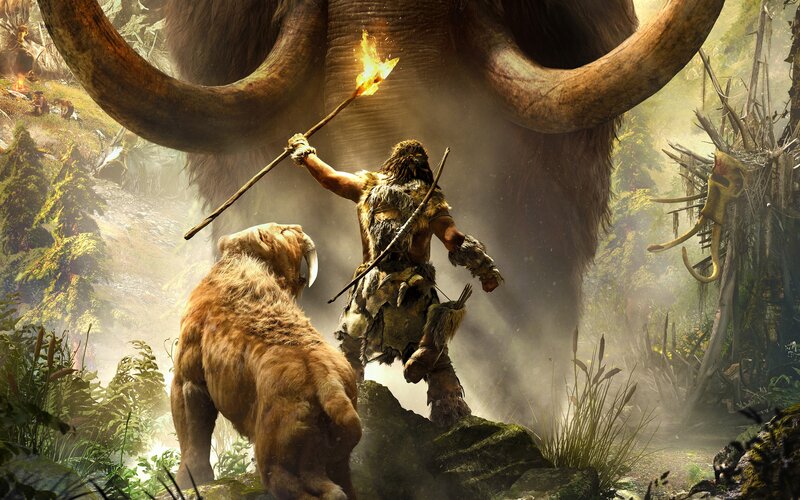 Caveman with Mammoth — Brown