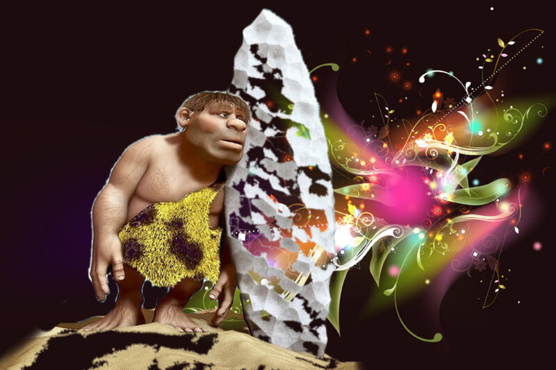 Caveman with Stone
