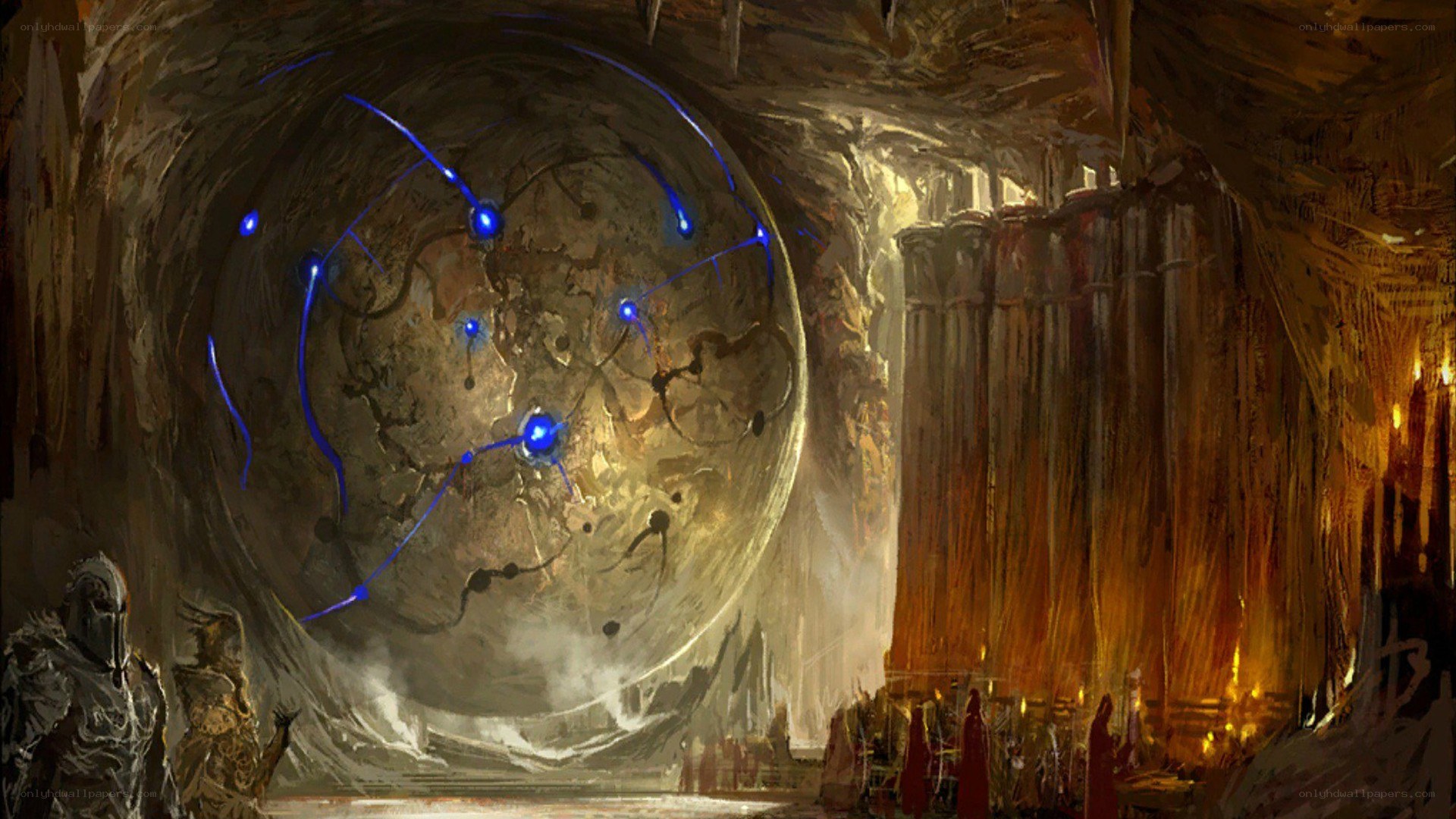 Cavern with magical sphere