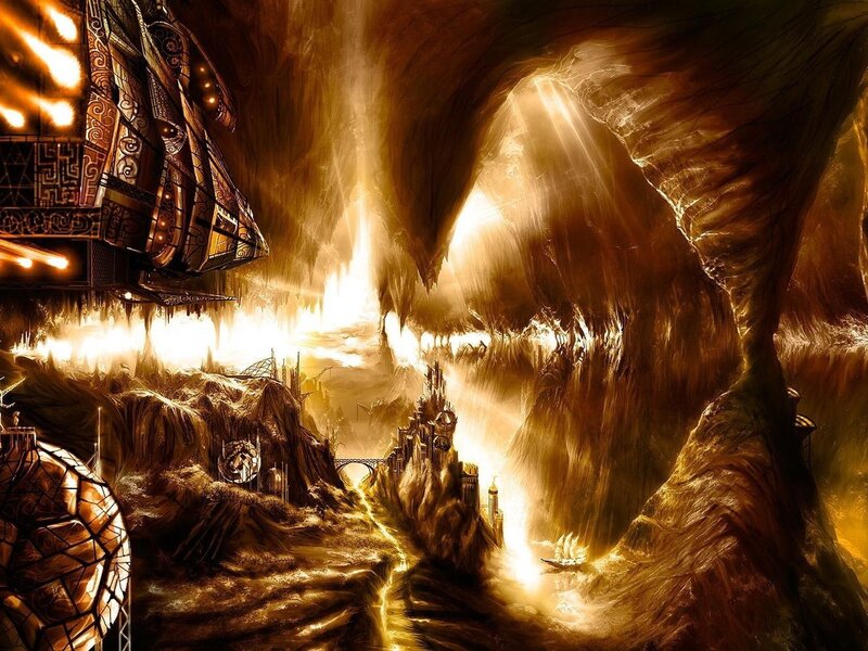 cavernous fantasy landscape