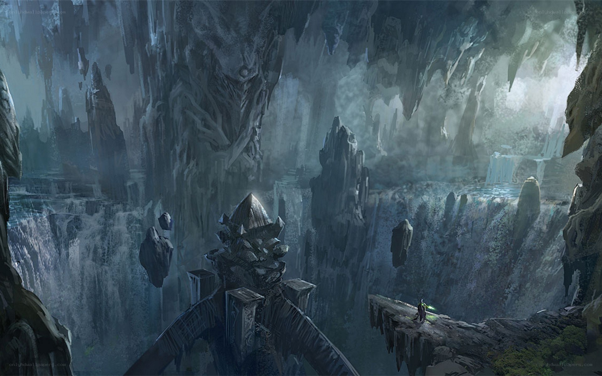 Cavernous fantasy landscape