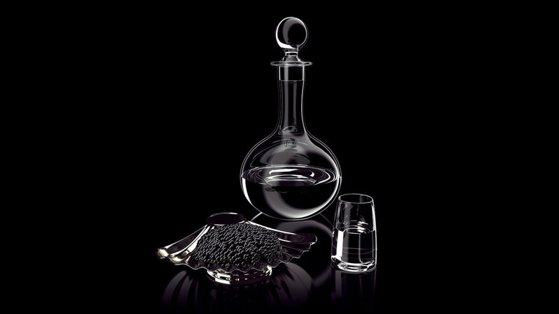 Caviar and Decanter — Black