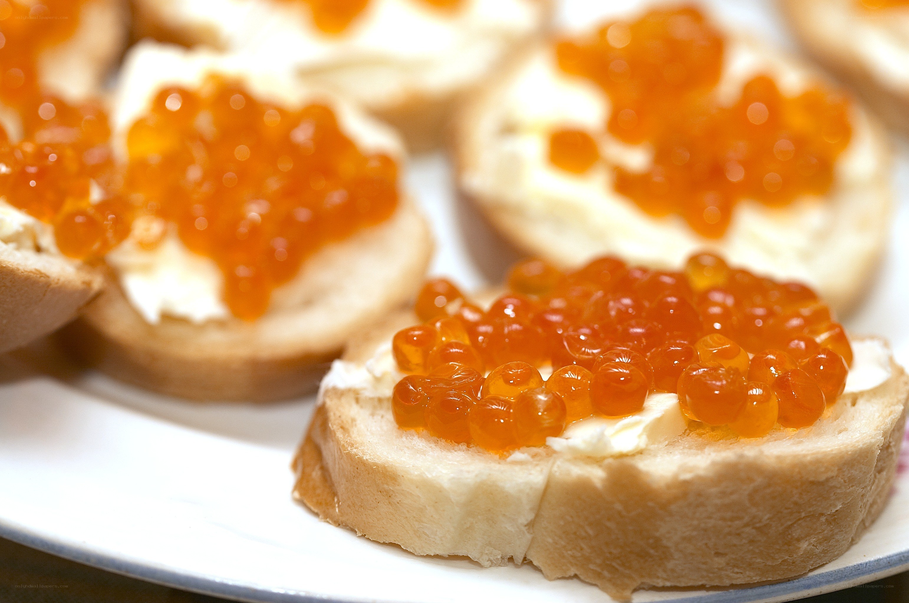 Caviar on toast appetizers