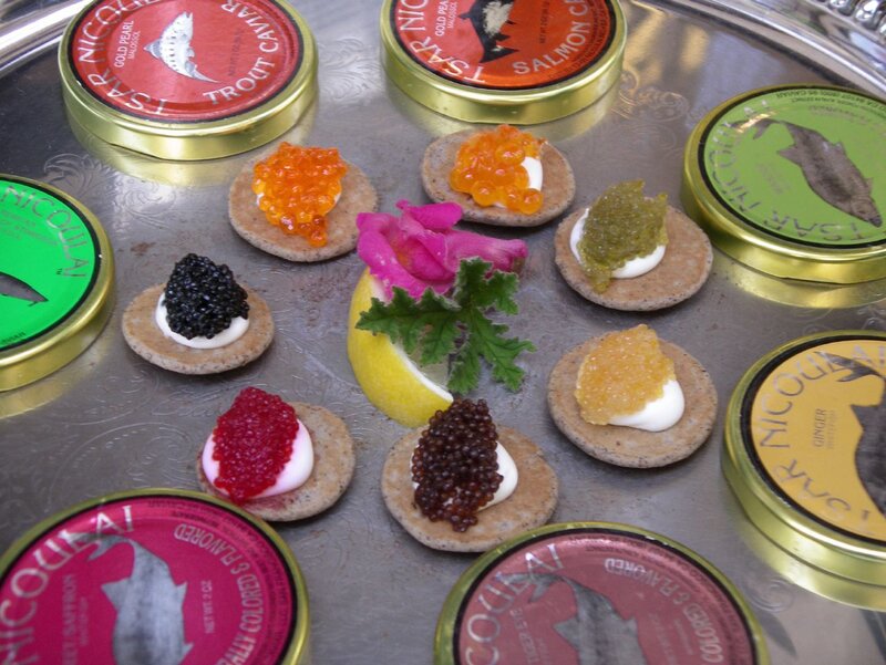 Caviar tasting with crackers