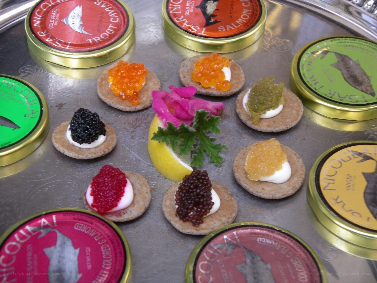 Caviar tasting with crackers