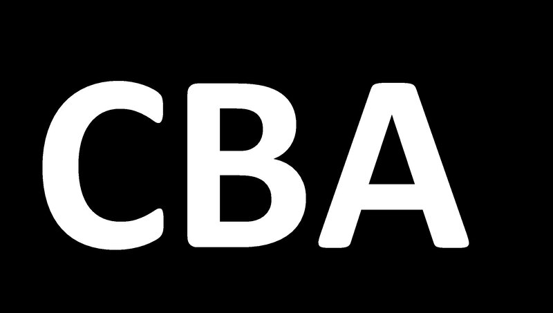 CBA logo on black background