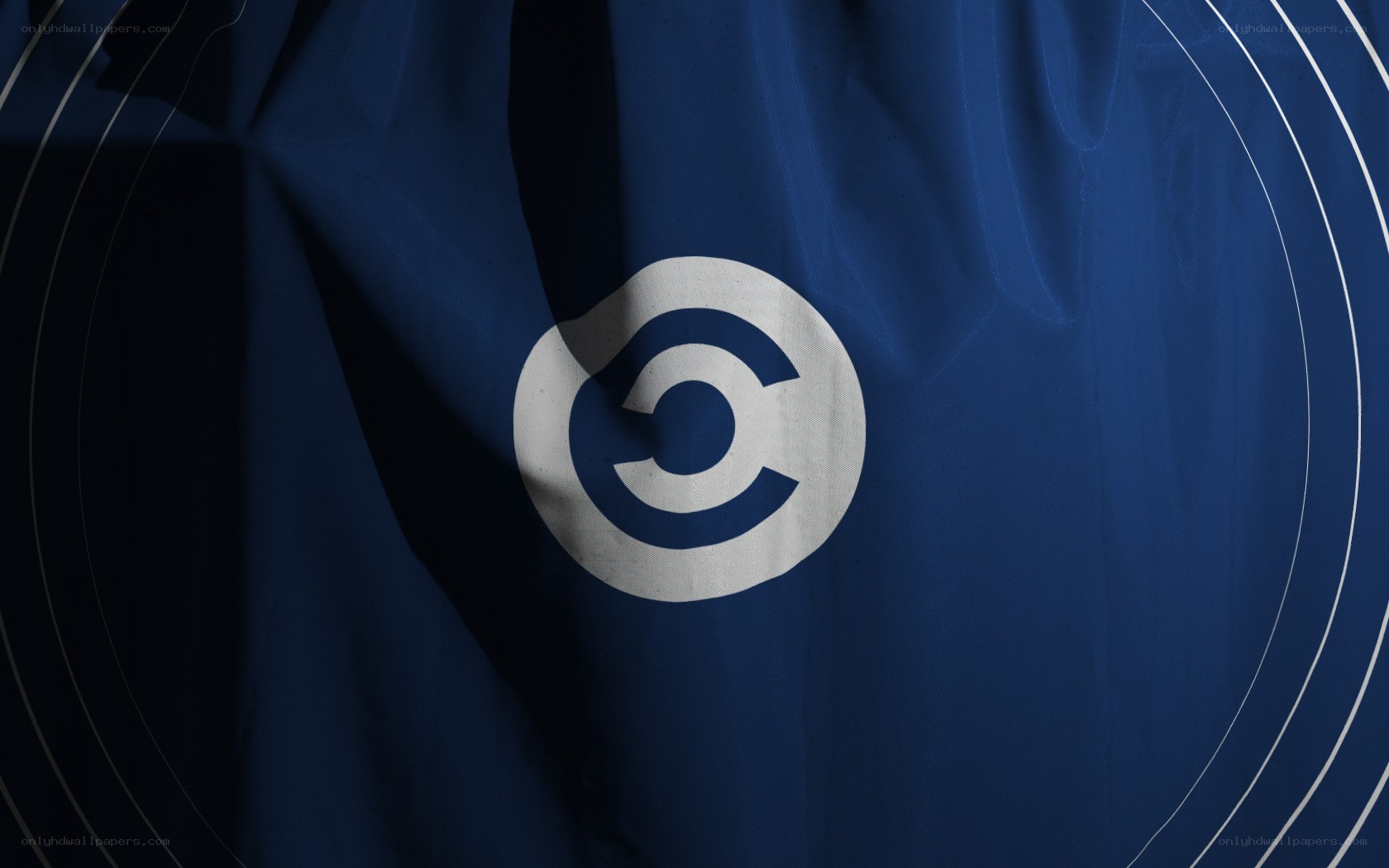 CBS logo on blue fabric