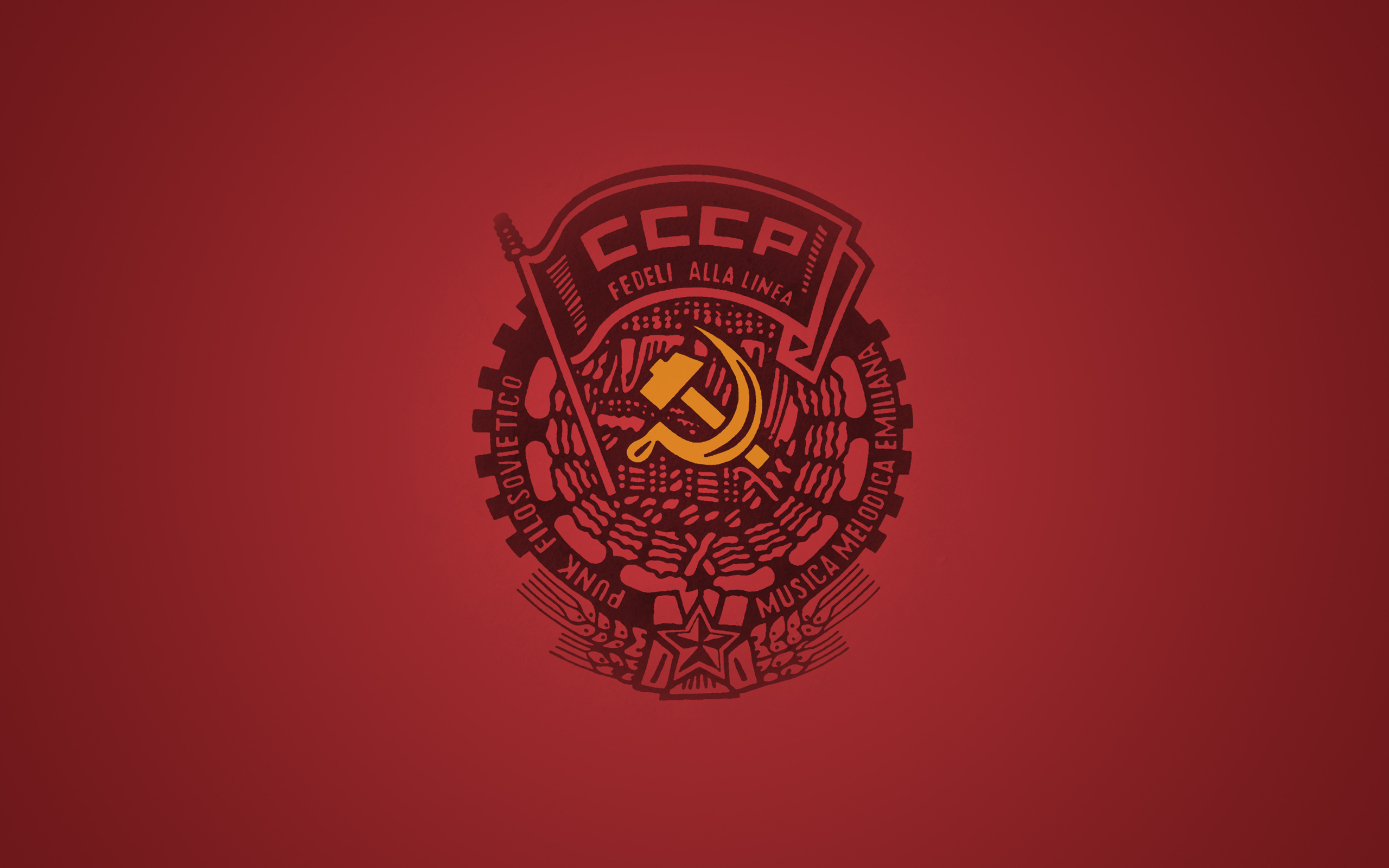 CCCP emblem on red background