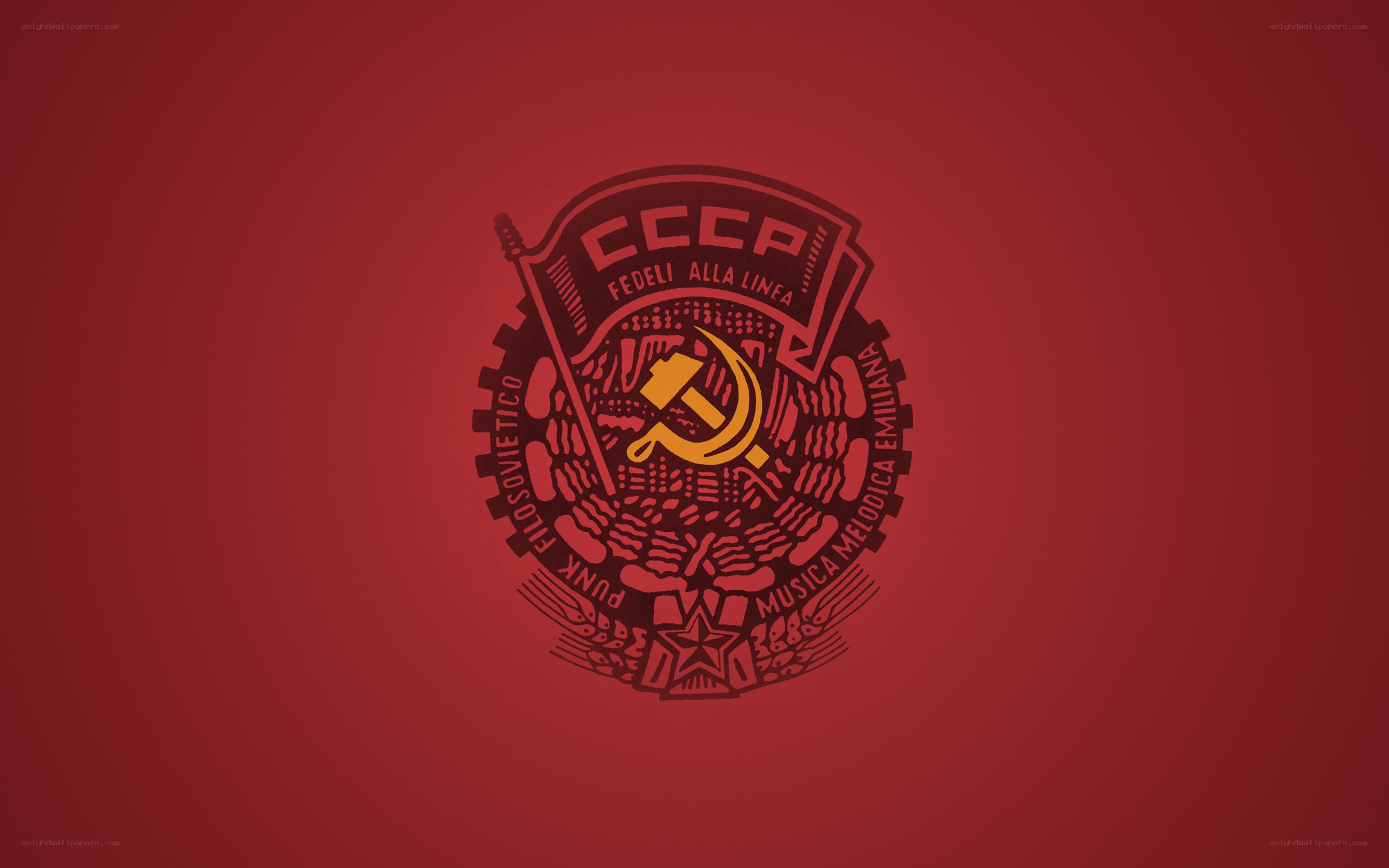 CCCP emblem on red background